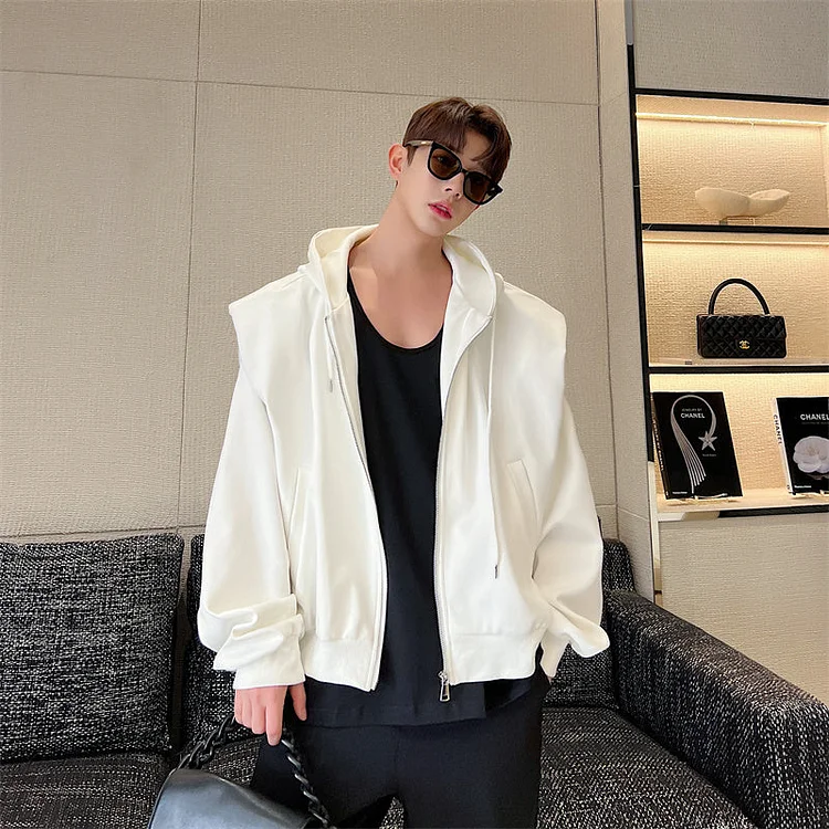 Dawfashion Techwear Streetwear-Casual Versatile Korean Version Oversized Shoulder Padded Vintage Sweatshirt Jackets-Streetfashion-Darkwear-Techwear