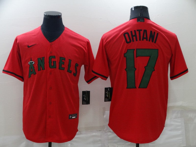 Men's Los Angeles Angels Shohei Ohtani #17 Red Sewn Baseball Jersey mysite