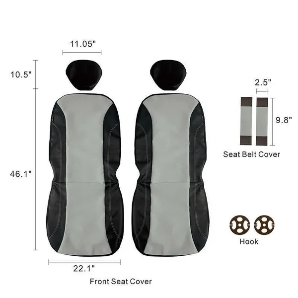 New Upgrade Universal Jacquard Leather Seat Covers Fit For Most Car SUV Van Truck With Back Pocket Safe Belt Cover