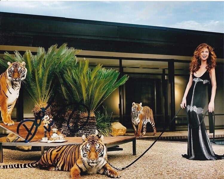 DEBRA MESSING Signed Autographed with TIGERS Photo Poster painting