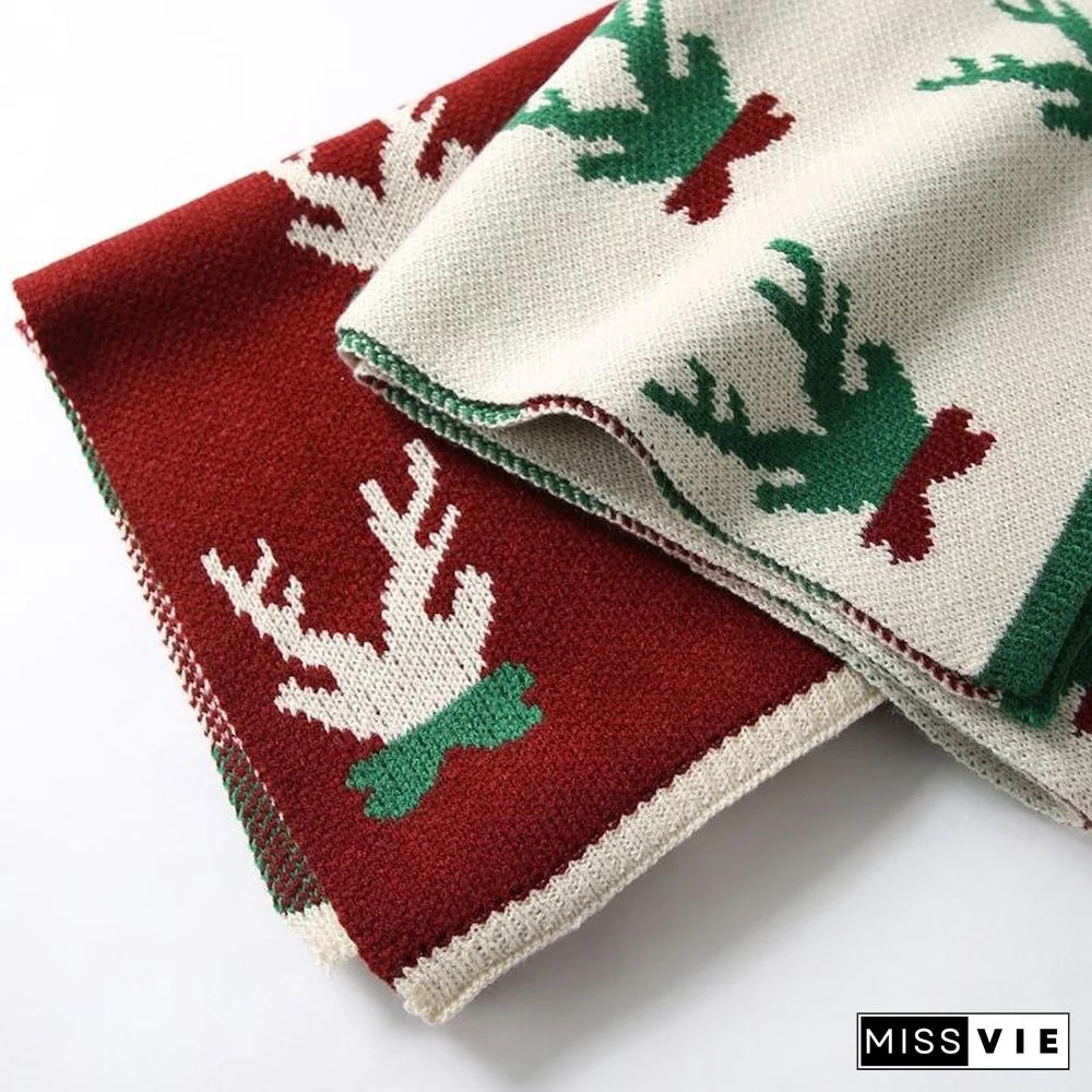 Elk Deer Horn Jacquard Scarf