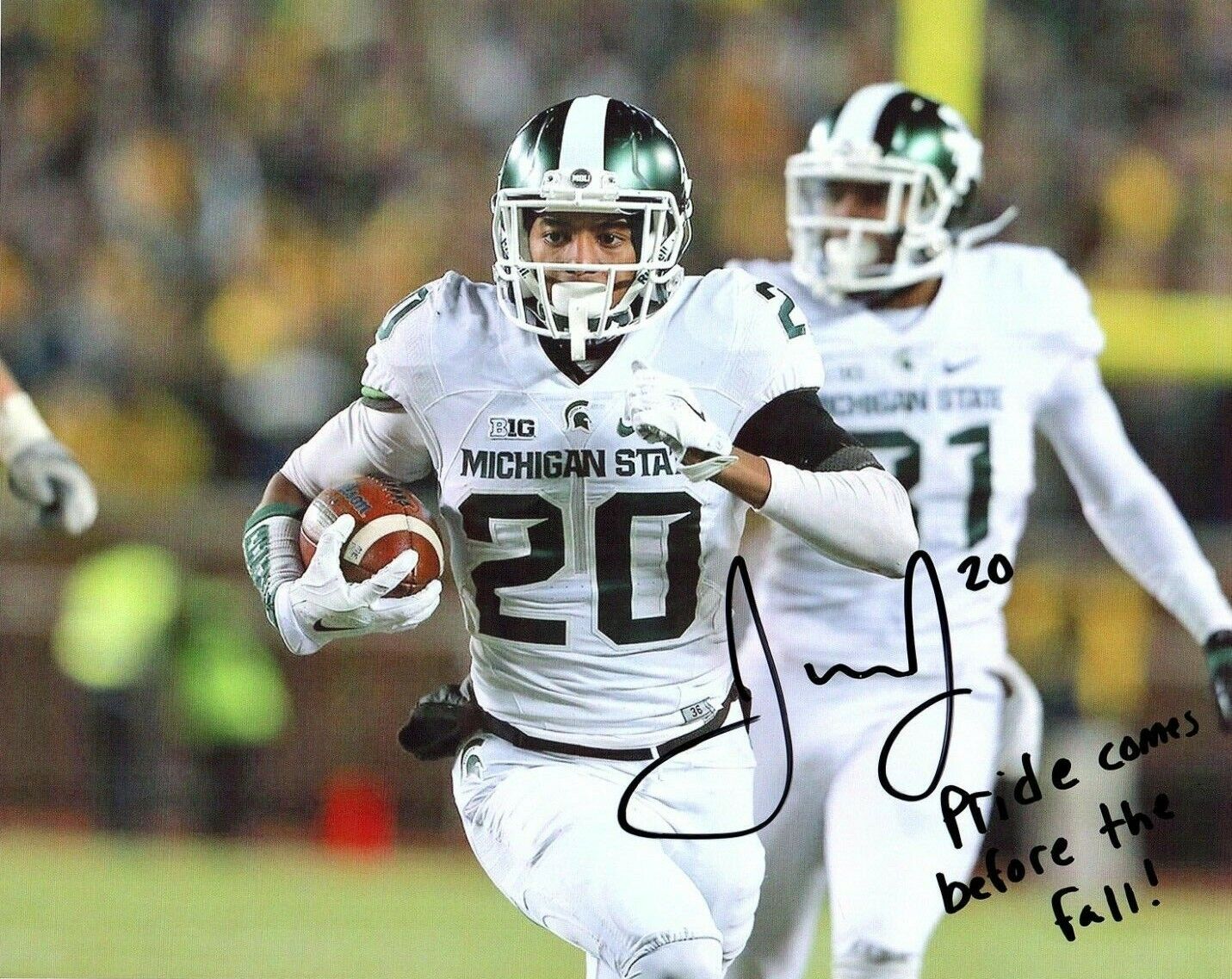 Jalen Watts Jackson Michigan State Football Signed auto 8X10 Photo Poster painting Trouble Snap^