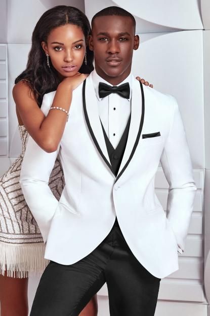 Bellasprom White Suits for Wedding Tuxedos Groom Bespoke Men Suits with one Buttons Bellasprom