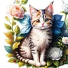 >SALE<Acrylic 2D Flat DIY Flower Cat Hanging Diamond Art Kits Wall Door Decoration