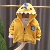Kid Baby Girl Boy Olympic Velvet Cartoon Dinosaur Coat