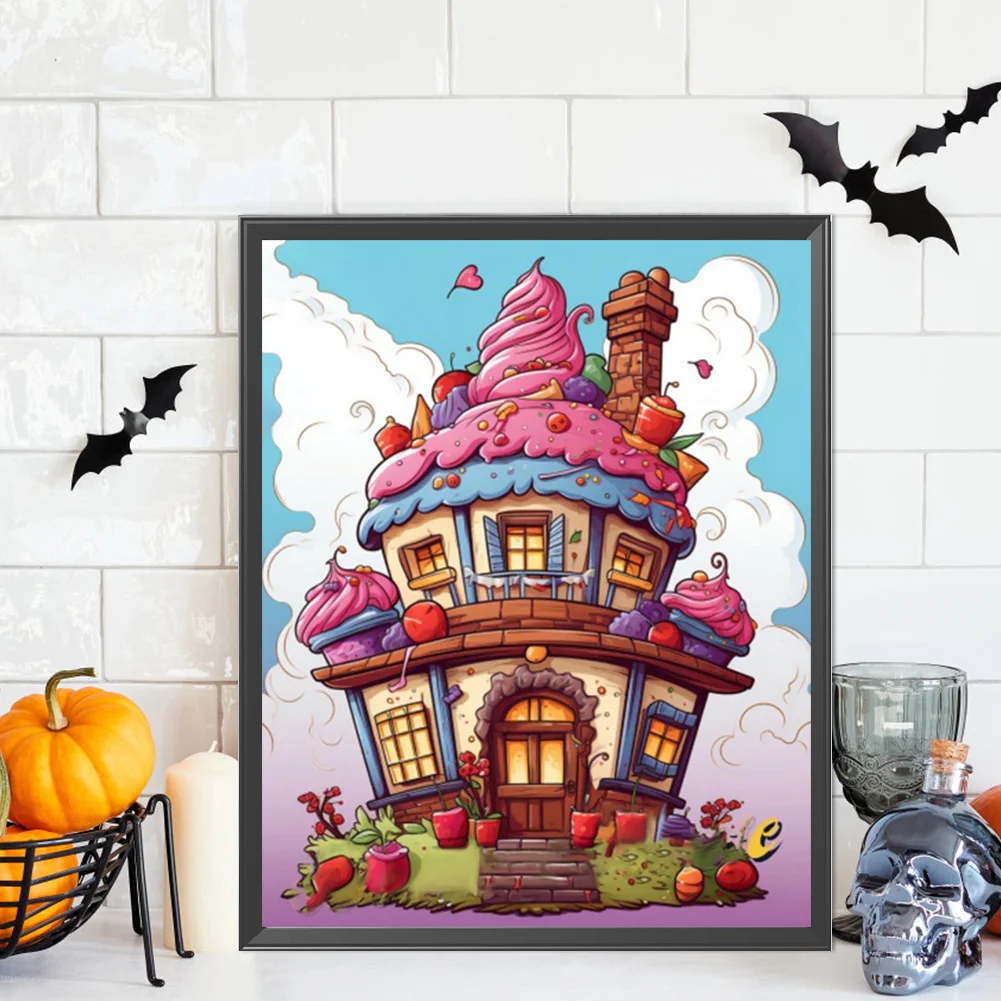 Partial AB Diamond Painting - Full Round Drill - Dessert House(Canvas|45*55cm)