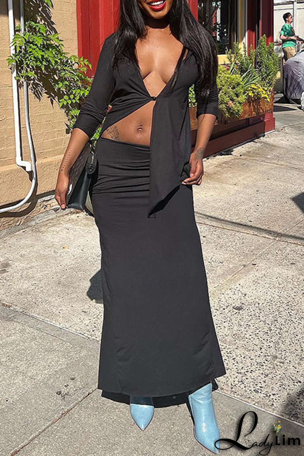 Grey Casual Solid Patchwork Hooded Collar Tops