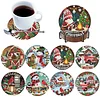 8Pcs Diamond Painting Wooden Christmas Coaster Diamond Art Kit w/ Holder No-Slip Decor