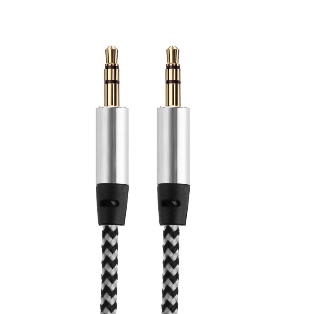 

1M 3.28Ft 3.5Mm Male To Male Jack Auto Car Audio Cable Gold-Plated Plug, Silver, 501 Original