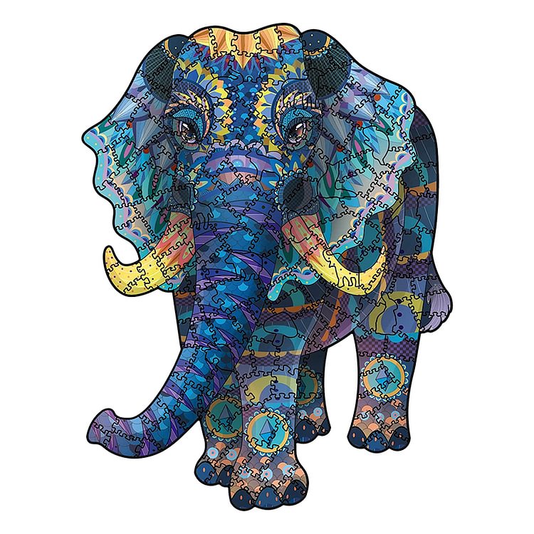 Blue Elephant Wooden Jigsaw Puzzle