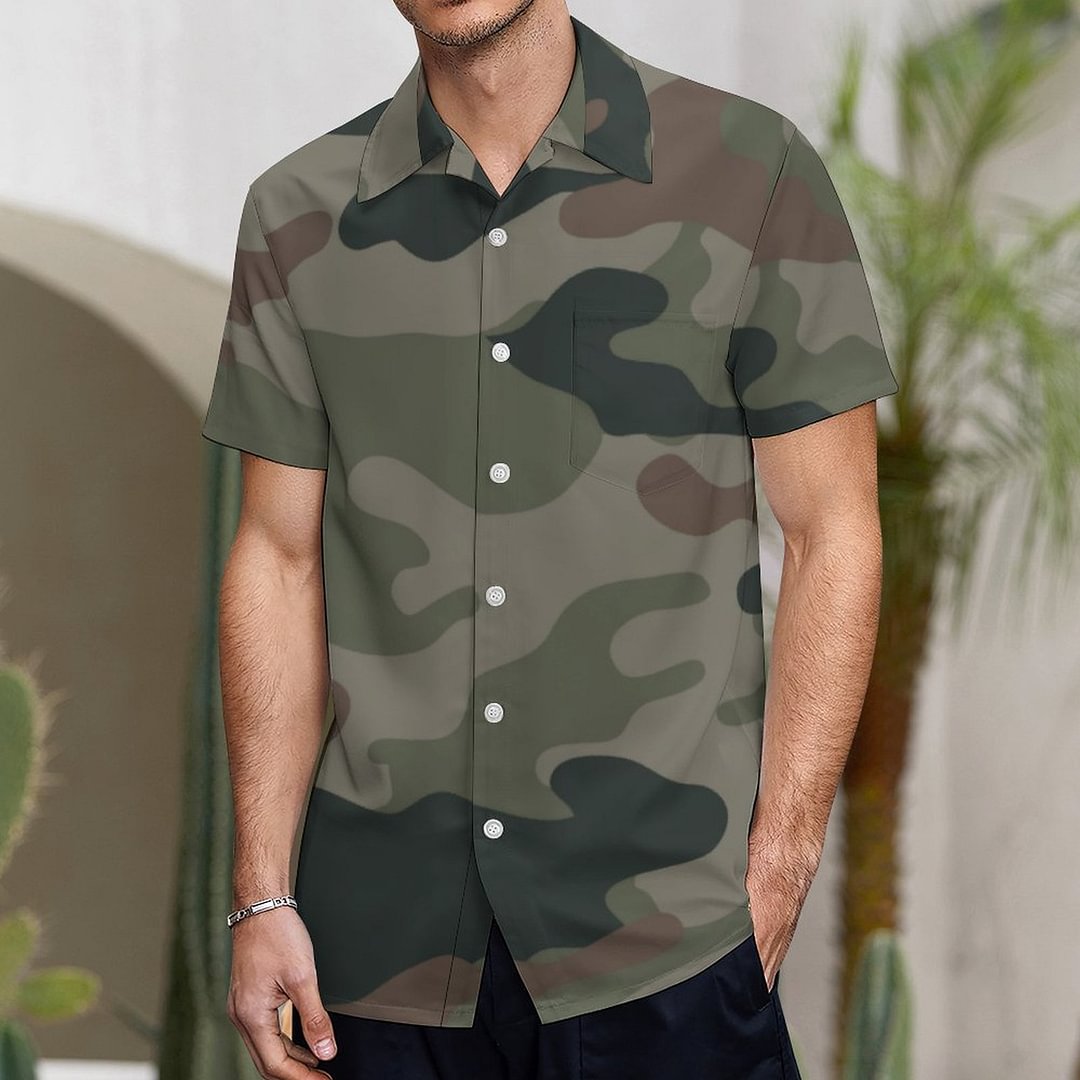 woodland camo hawaiian shirt