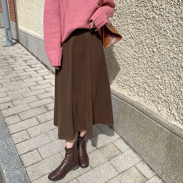 PLAIN OPTIMISM WOVEN MIDI SKIRT