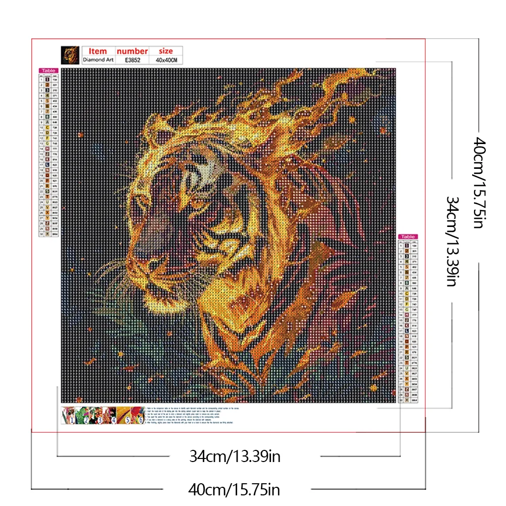 Diamond Painting - Full Round Drill - Tiger(Canvas|40*40cm)