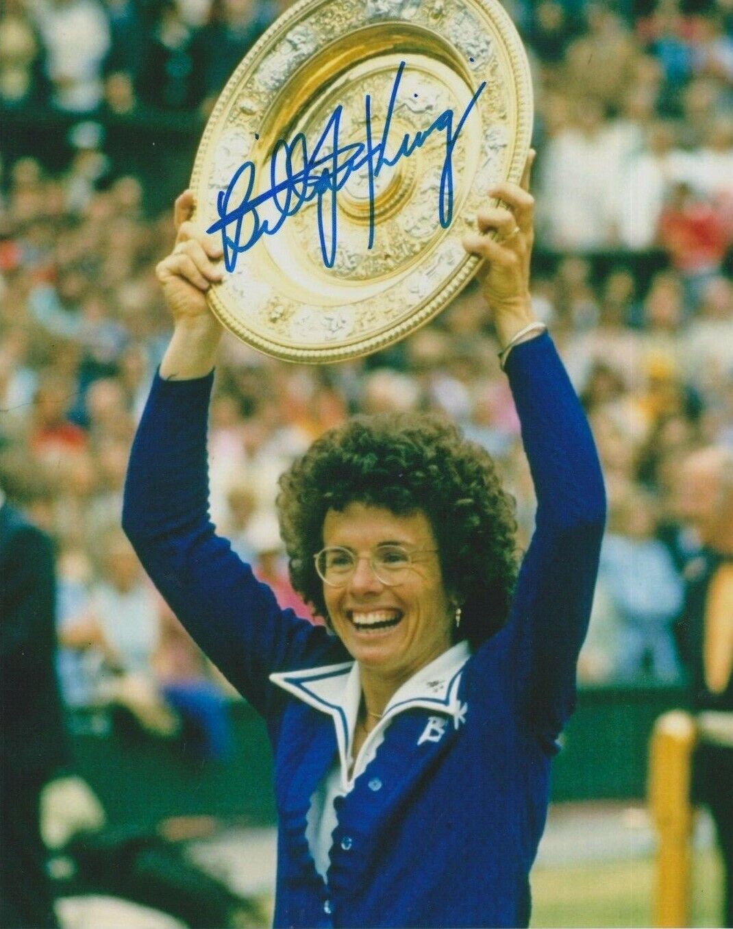 Billie Jean King **HAND SIGNED** 10x8 Photo Poster painting ~ Tennis legend ~ AUTOGRAPHED