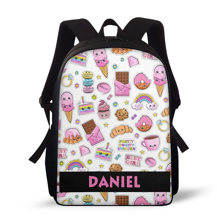 Sac à Dos Enfant Personnalisable Avec Prénom - 30x26 Cm, Motif Fruits - Pour Maternelle, Crèche, Voyage