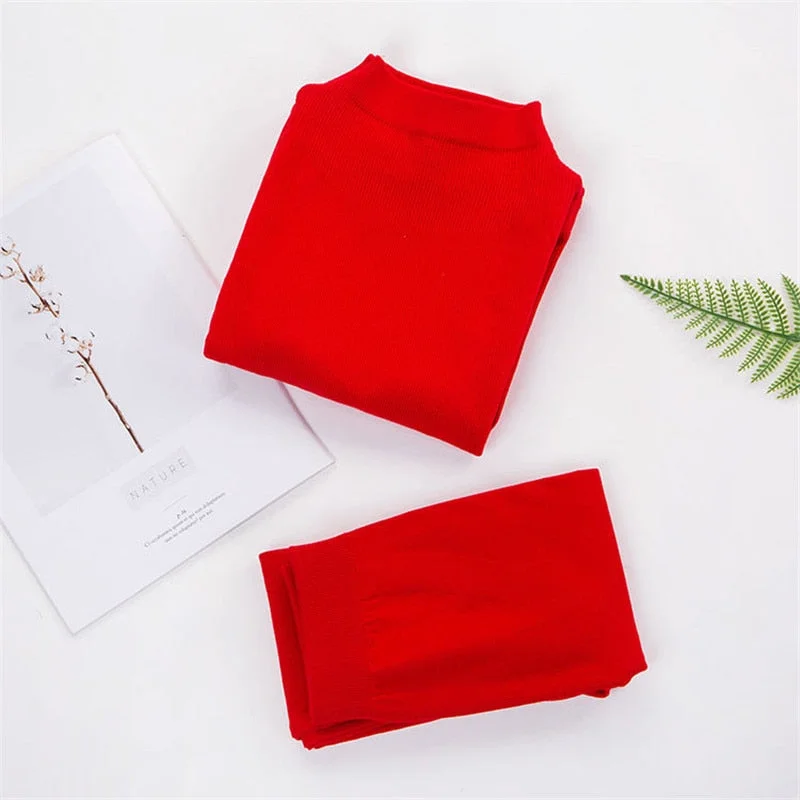 Turtleneck Inner Wear For Women Thermal Underwear Woman Set Warm Autumn Body Warmer Shaper Body Women's Cotton Slim Ropa  Mujer