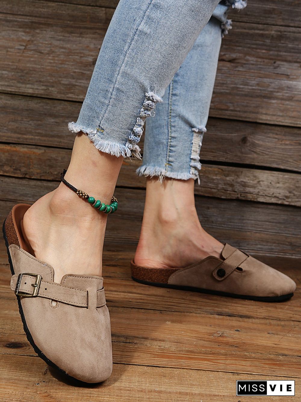 Solid Color Vintage Casual Mules