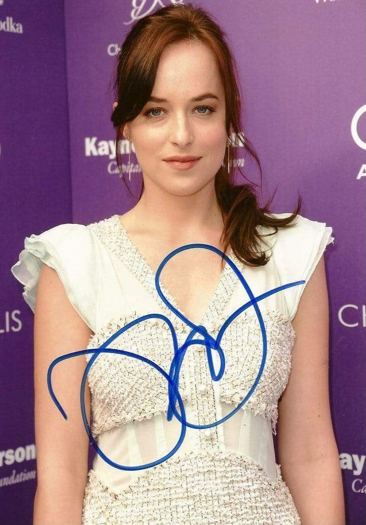 Dakota Johnson ACTRESS and MODEL autograph, In-Person signed Photo Poster painting