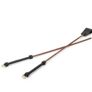 pornhint Pornhint BDSM Riding Crop Spanking Cane Wood Cane Genuine Leather Crop Top Spanking Crop Spanking Cane