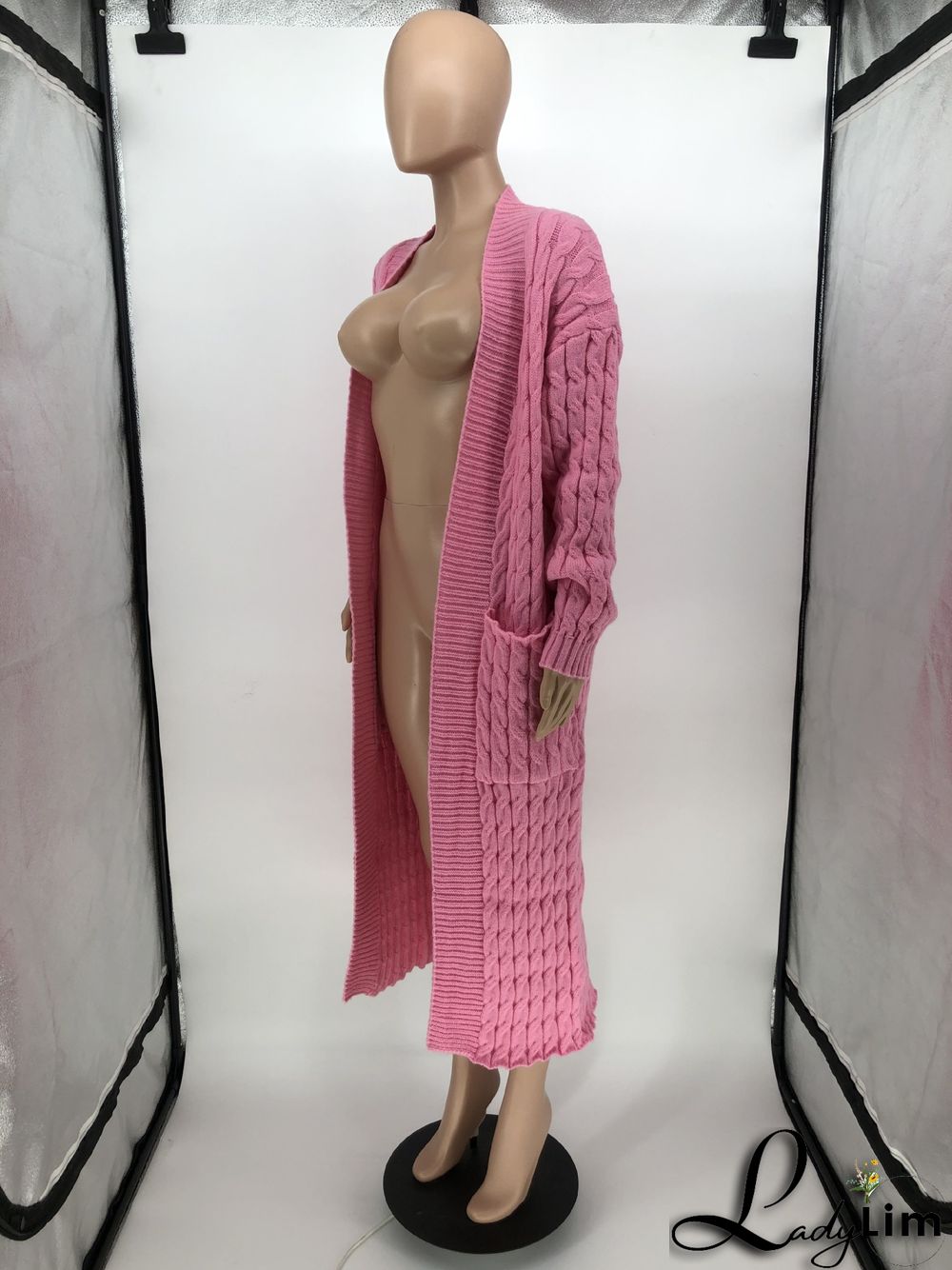 Women Winter Long Sleeve Plush Long Sweater Jacket