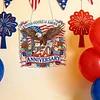 Diamond Painting Single-Sided Acrylic Flag and USA 250th Hanging Pendant Sun Catcher for Home Garden Wall Door