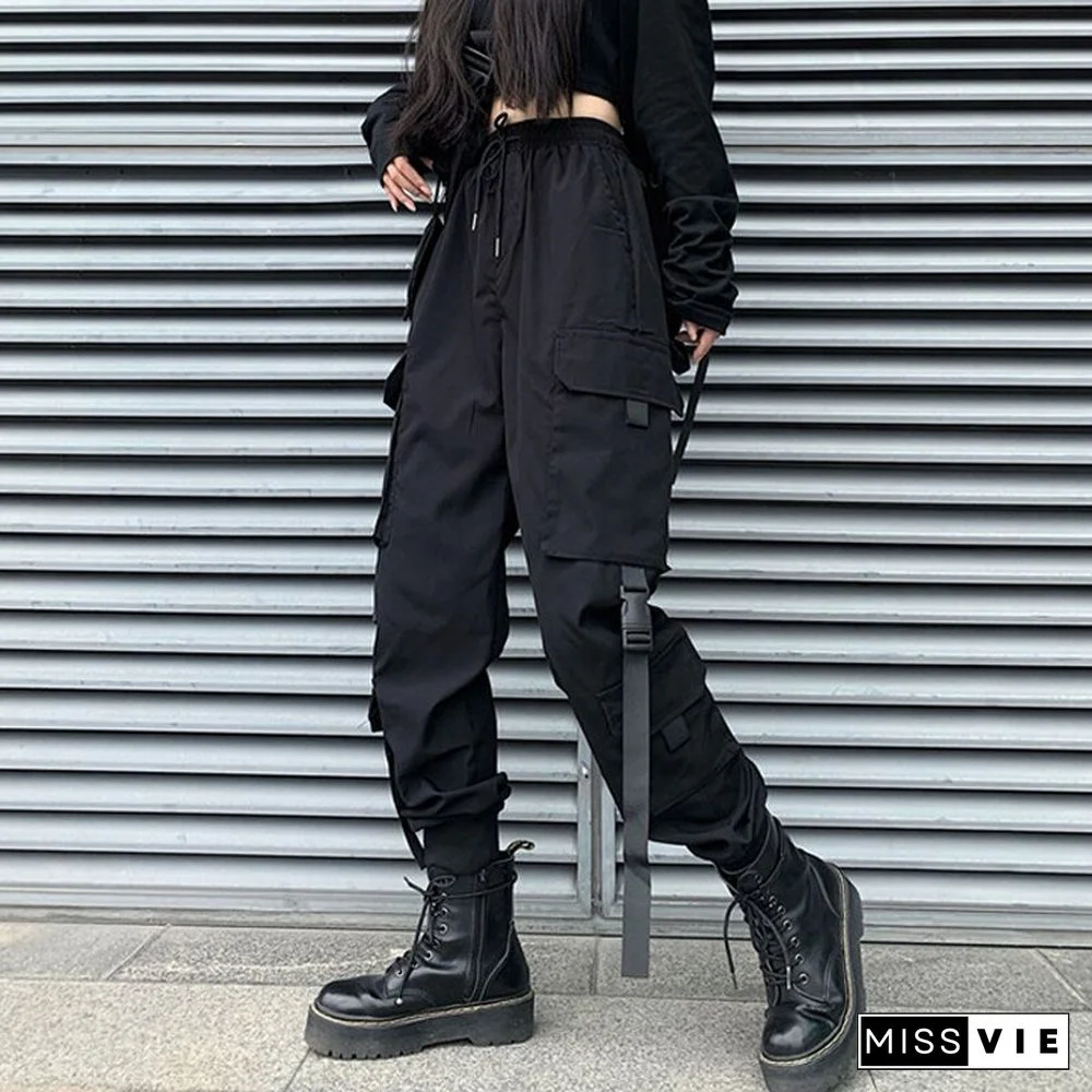Spring Summer Fashion Cargo Pants Women Pockets Jogger Trousers Harajuku Casual Slim High Waist Streetwear Lady Pants New