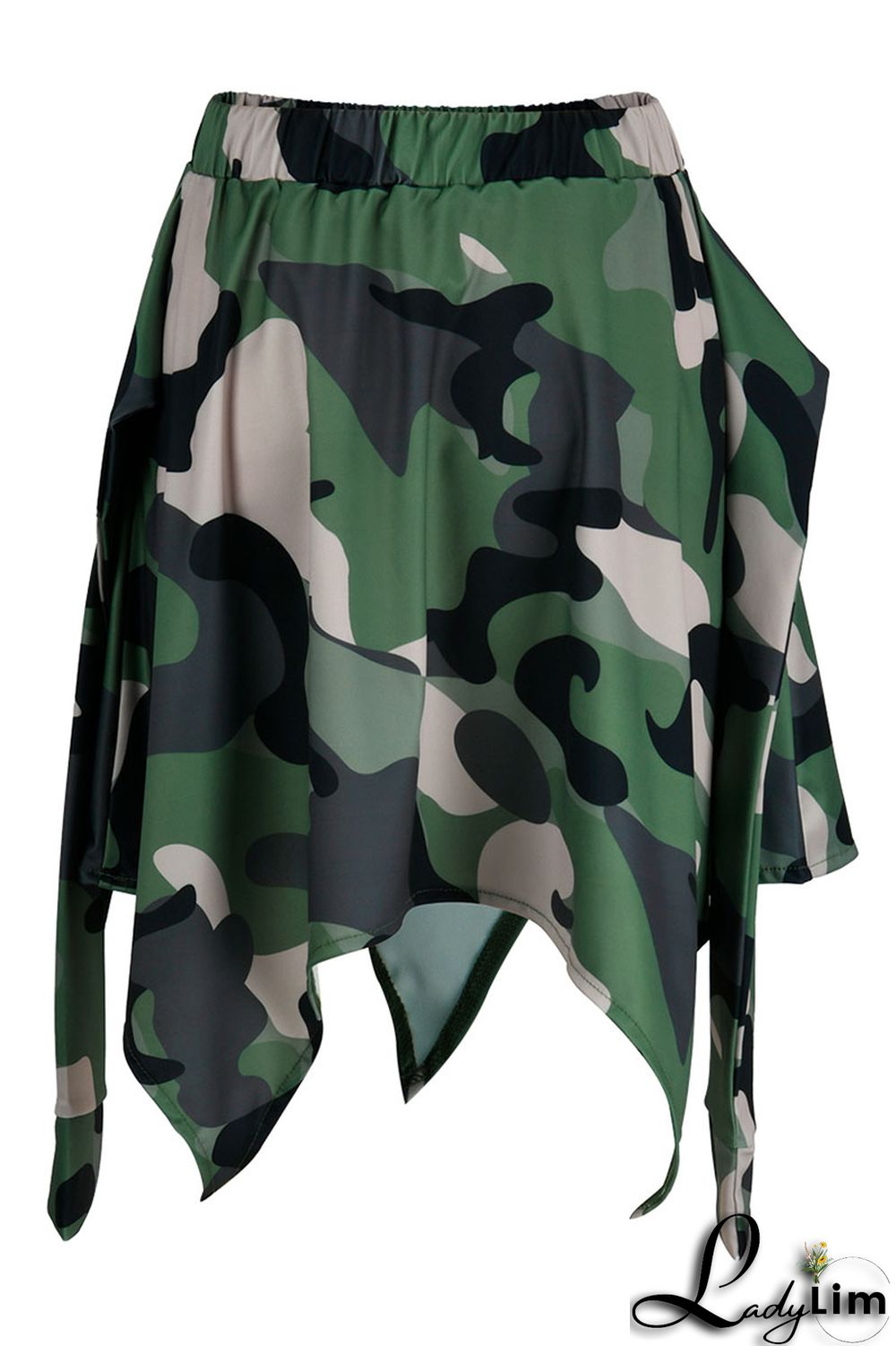 Pink Casual Street Print Camouflage Print Asymmetrical High Waist Type A Full Print Bottoms