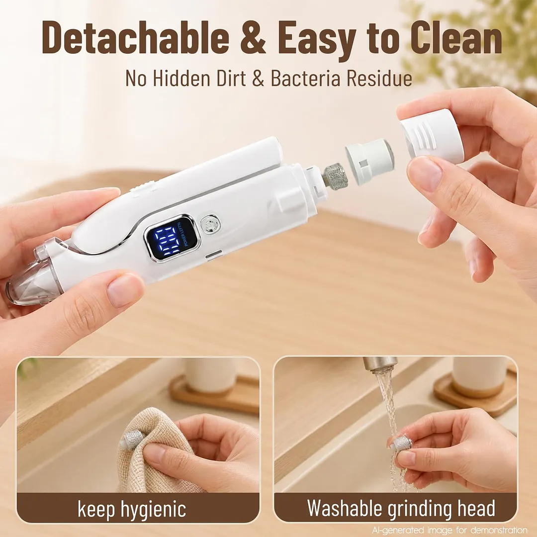 MAXLAPTER 2-in-1 Dog Nail Clippers with LED Light, Rechargeable Pet Nail Grinder for Small Dogs & Cats, 4-Speed Quiet Painless Claw Trimmer