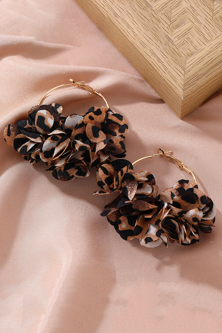 Wedding Flower Petal Alloy Hoop Earrings 2024 - Xpluswear