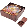 Diamond Painting Wooden Lotus 4 Slots Diamond Painting Storage Box for Adult Beginner