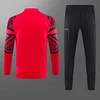 2023-2024 Napoli Half-Pull Training Suit Red Football Shirt 1:1 Thai Quality Set