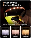 Leather Book Light Rechargeable touchless dimming 3 Colors, Magnetic Clip Anti-Blue Light Anti-Glare