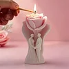 3D Rose Flower Mould Silicone Wave Spiral Candle Mould Reusable Easy To Demold for Wedding Valentine Day DIY Home Decor Gift (Style A)