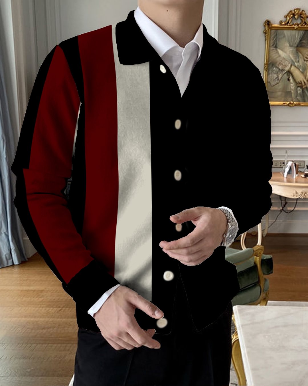 Men's Lapel Knitted Sweater Cardigan 4457