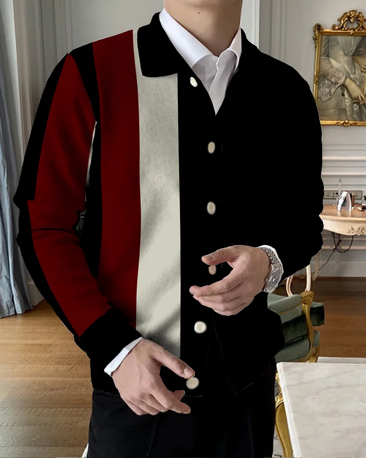 Men's Lapel Knitted Sweater Cardigan 4457