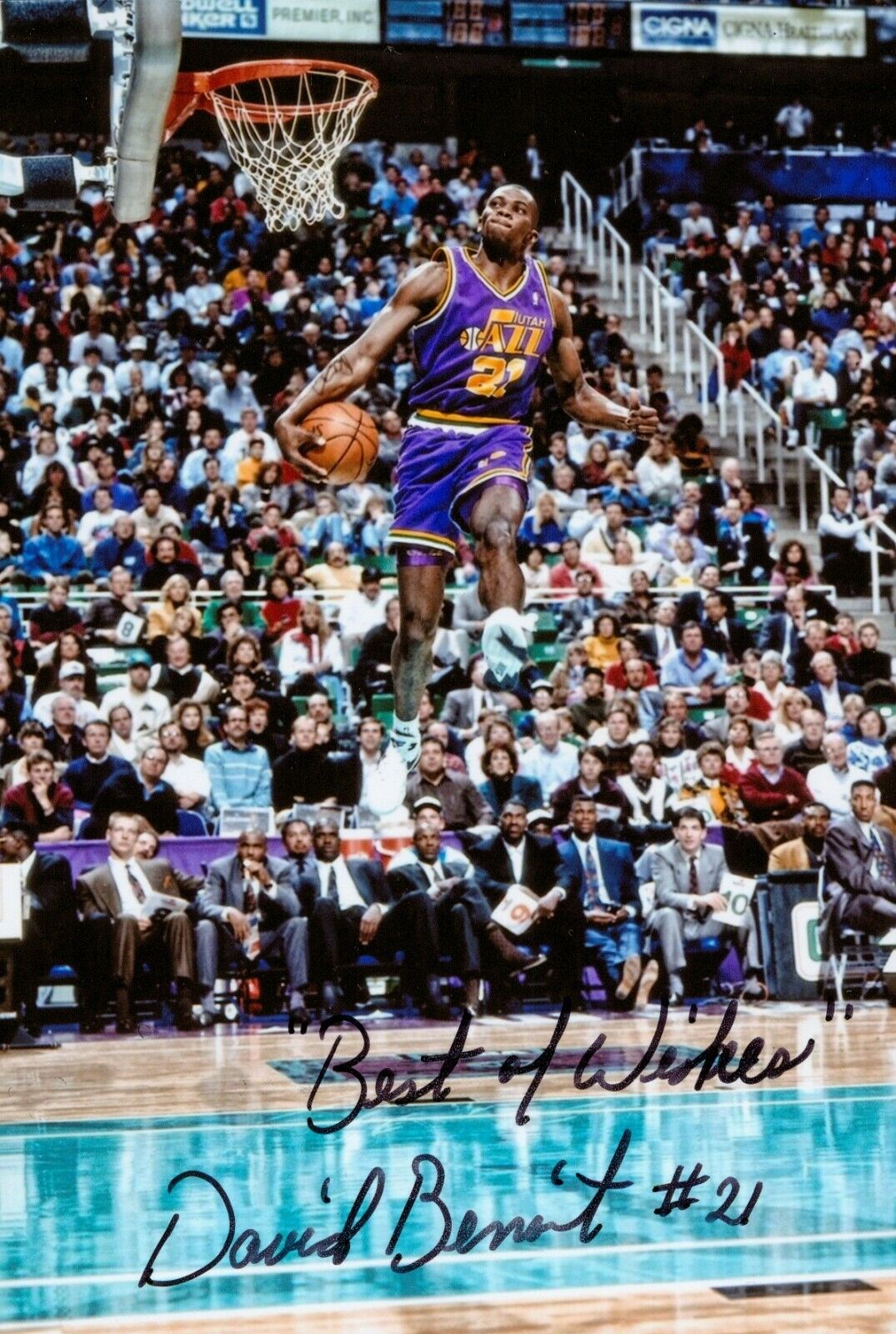 David Benoit Signed 6x4 Photo Poster painting Utah Jazz NBA Basketball Autograph Memorabilia COA