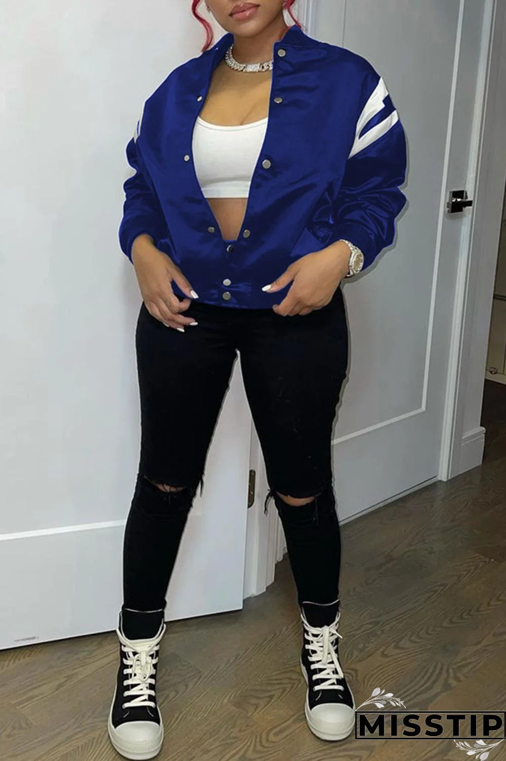 Burgundy Fashion Casual Print Patchwork Cardigan Outerwear