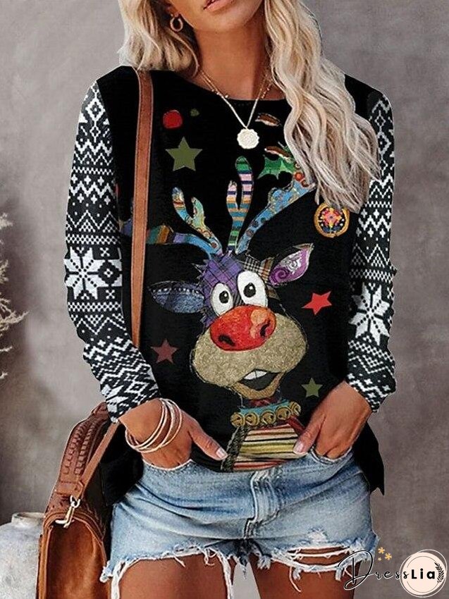 Ugly Christmas Shirt Women's Reindeer