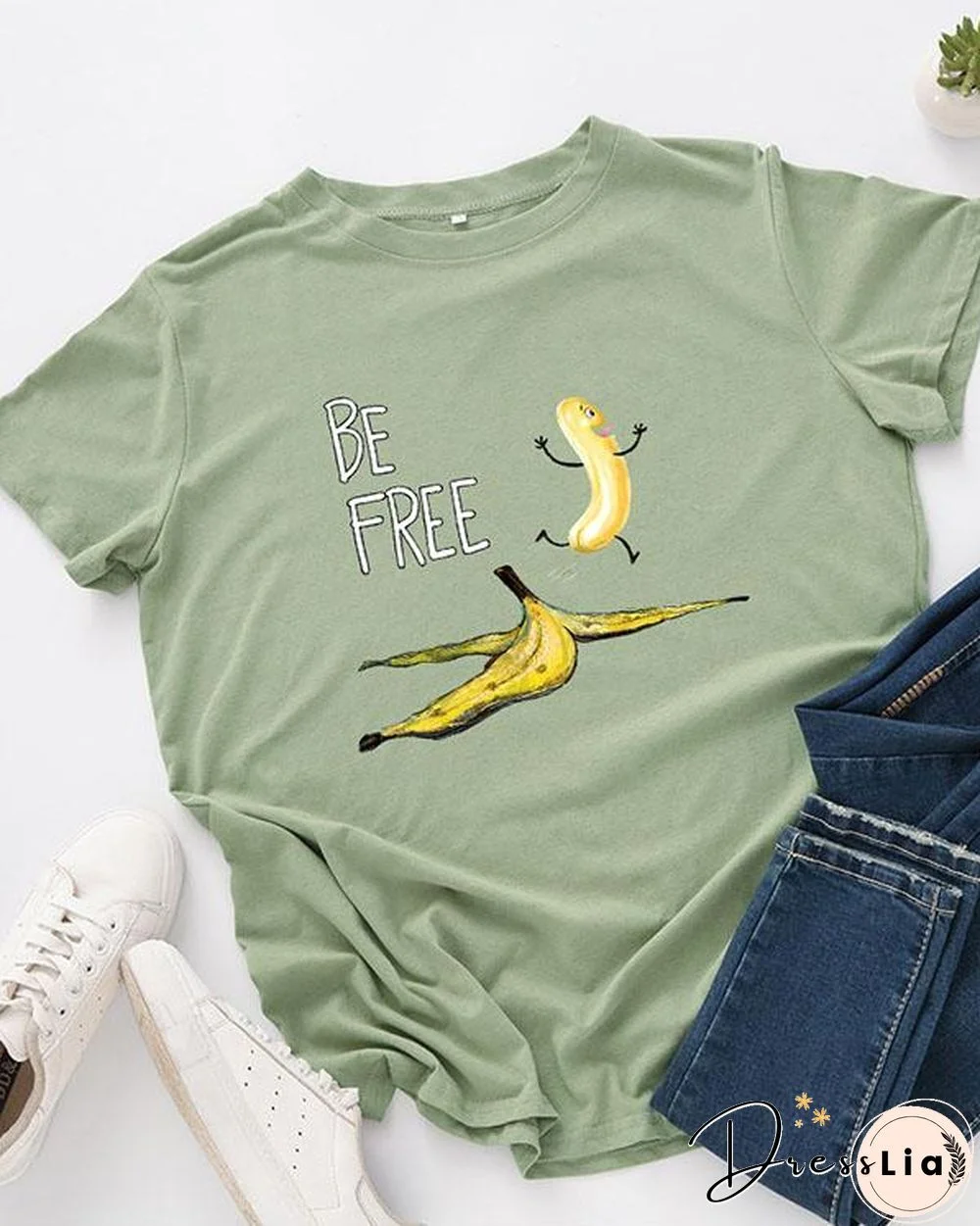 Be Free Print Short Sleeve T-Shirt