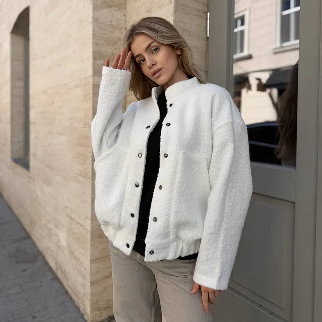 Athvotar Athvotar Lamb Velvet Jacket Multi-Color Optional Soft Fluffy Super Warm Autumn And Winter Fashion Sense Simple Match Girl