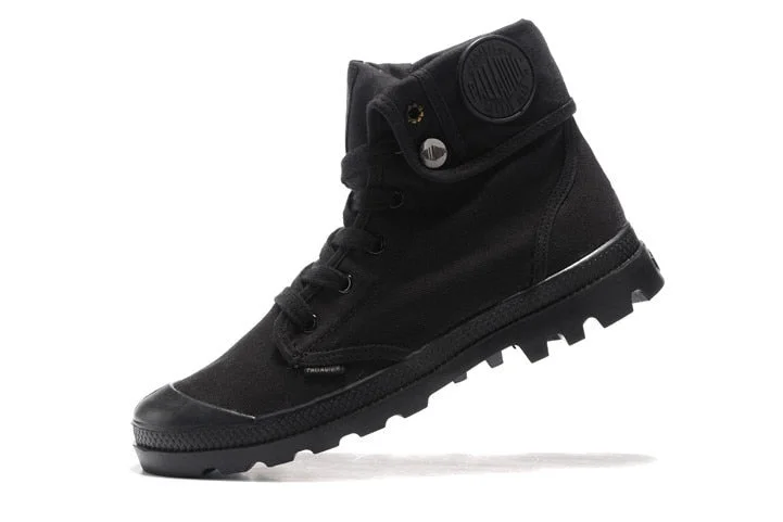 PALLADIUM Pallabrouse All Black Sneakers Men High-top Military Ankle Boots Canvas Casual Shoes Men Casual Shoes Eur Size 39-45