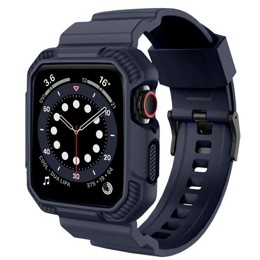 Casetic Classic Rugged Silicone Band+Case For Series 1 2 3 4 5 6 SE, Apple Watch Strap and Cover
