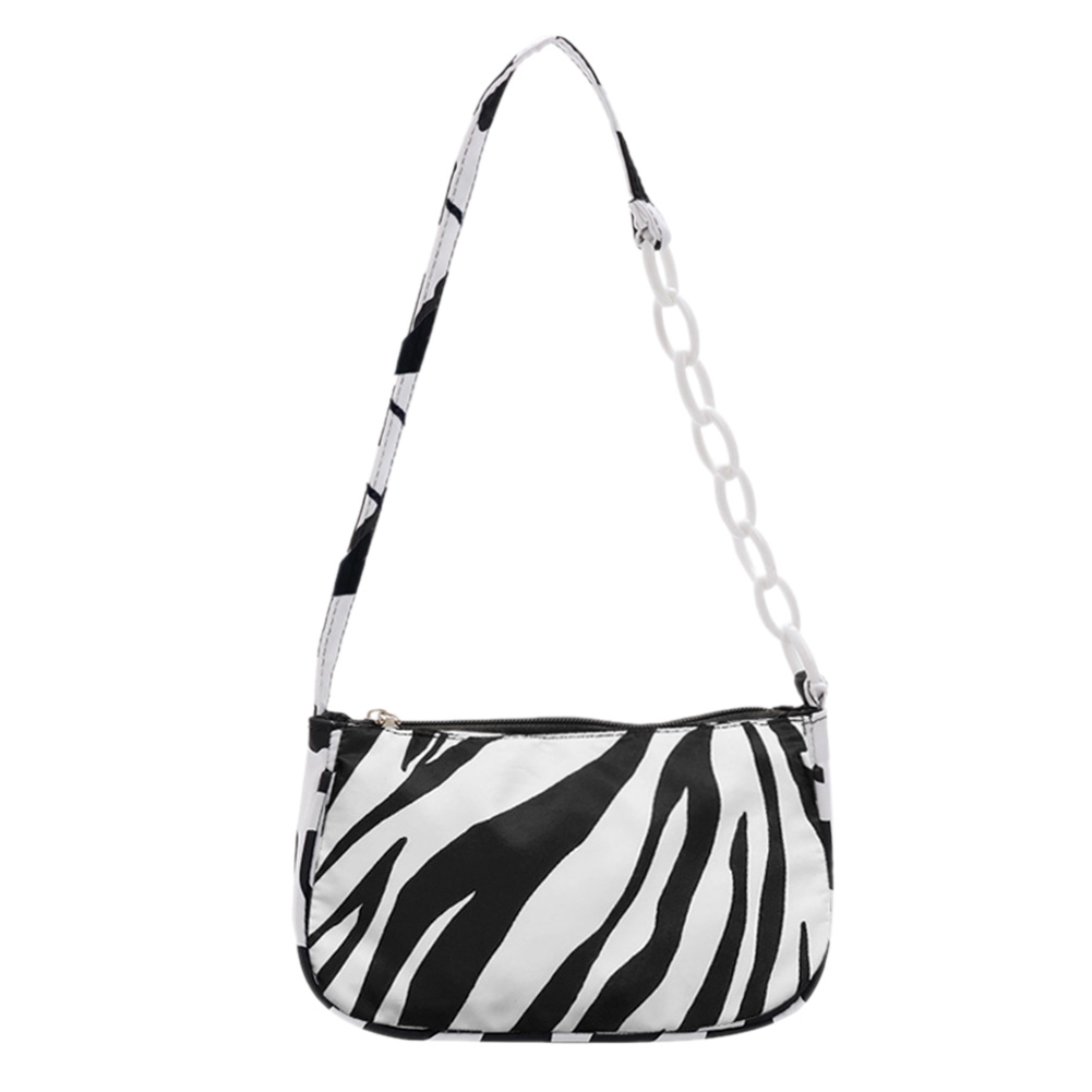 

Casual Zebra Pattern Handbag Female Nylon Purse Underarm Shoulder Bag, 501 Original