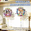 2pcs DIY Diamond Painting Dog Wind Chimes Crystal Window Suncatcher Craft Set Birthday Gifts Home Garden Decor