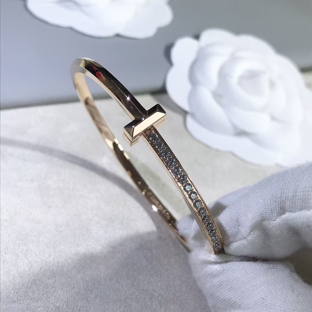Buy replica Tiffany T1 Narrow Diamond Hinged Bangle and replica jewelry from PICKS Jewelry