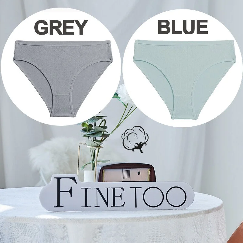 FINETOO 1/2PCS Sexy Panties Women Underwear Cotton Panties Female Underpants Solid Color Soft Woman Briefs M-XL Pantys Lingerie