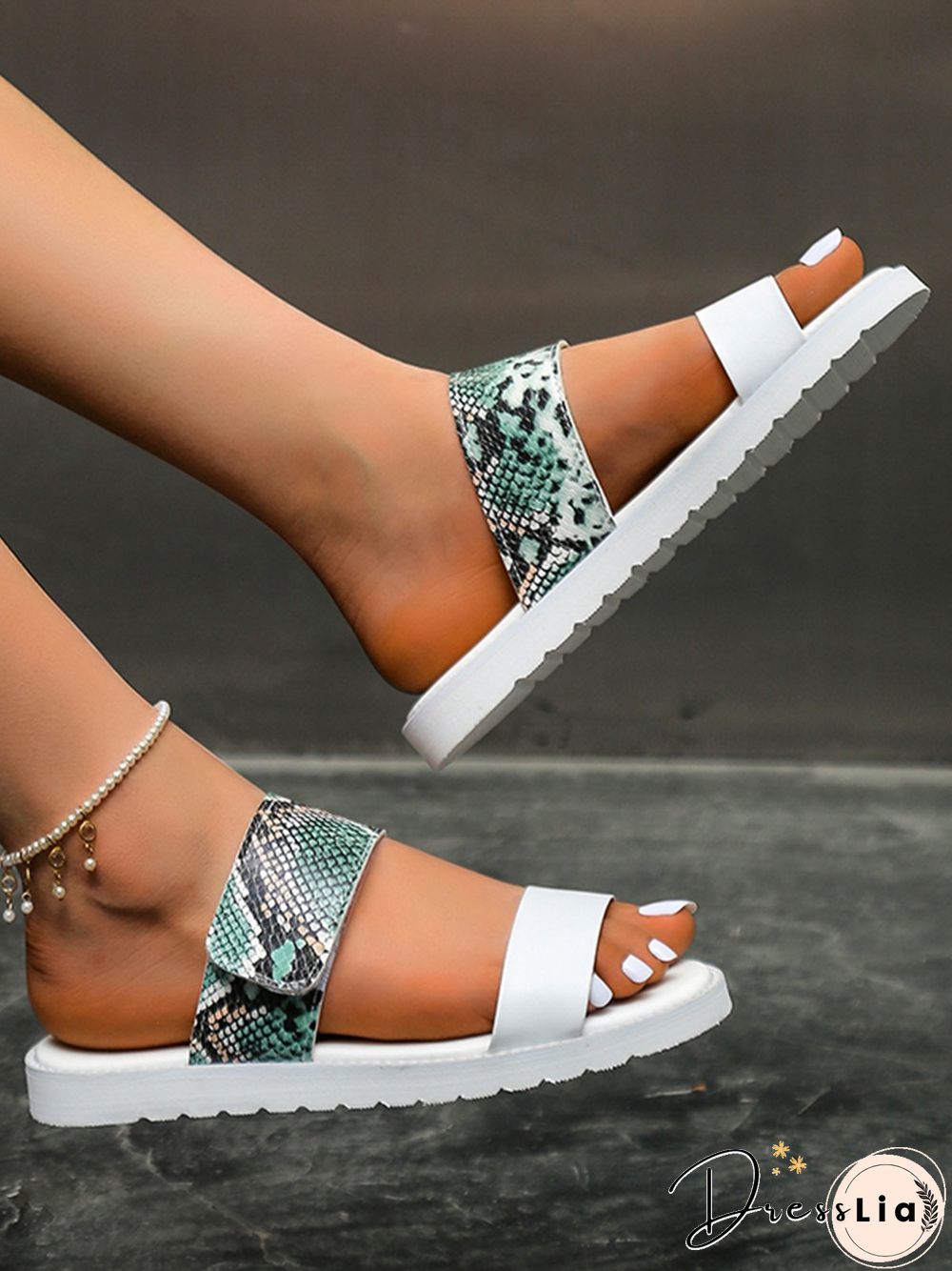 Leopard Print Snake Print Zebra Print Cow Print Strap Casual Slippers