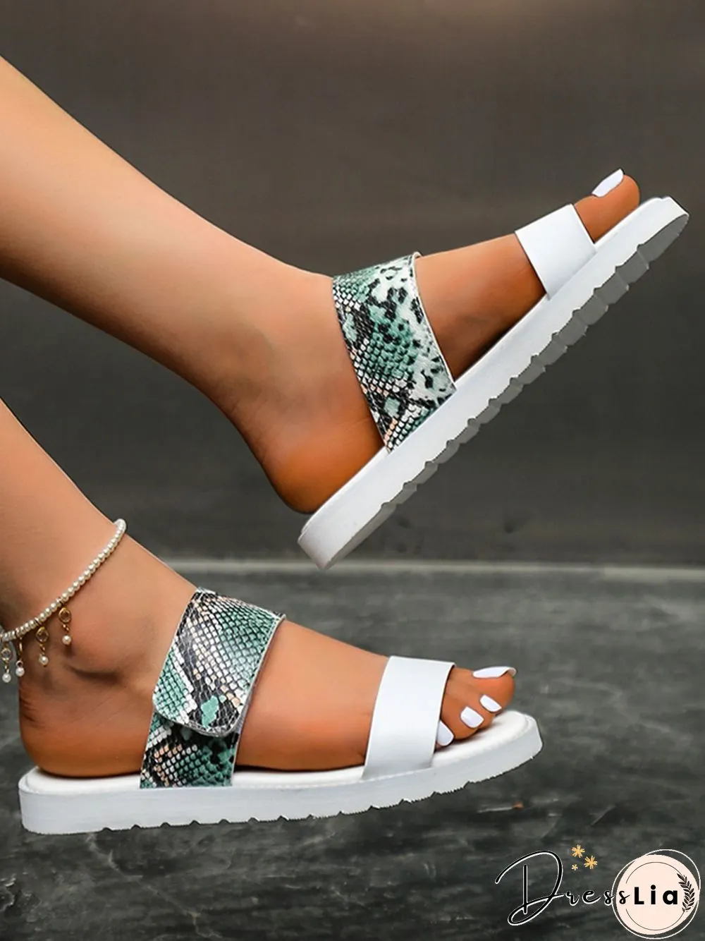 Leopard Print Snake Print Zebra Print Cow Print Strap Casual Slippers