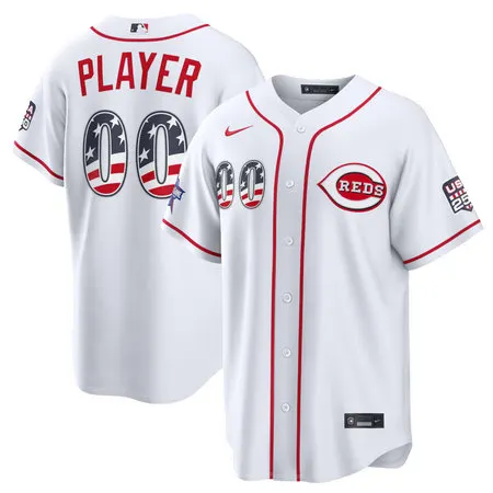 Men's Cincinnati Reds Nike White 2026 All-Star Edition Stars & Stripes Stadium Custom Jersey