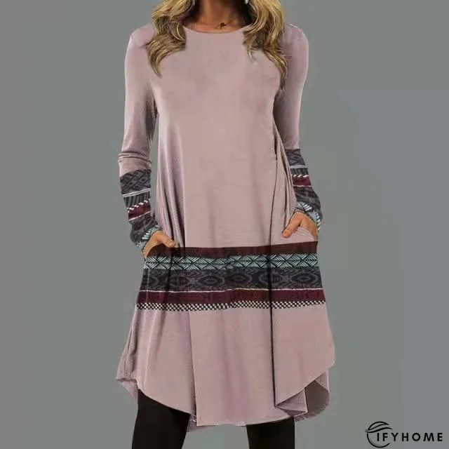 Jersey Crew Neck Casual Dress | IFYHOME